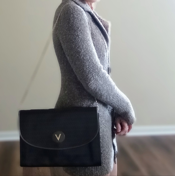 MARIO VALENTINO LEATHER & PVC CLUTCH - Picture 3 of 13